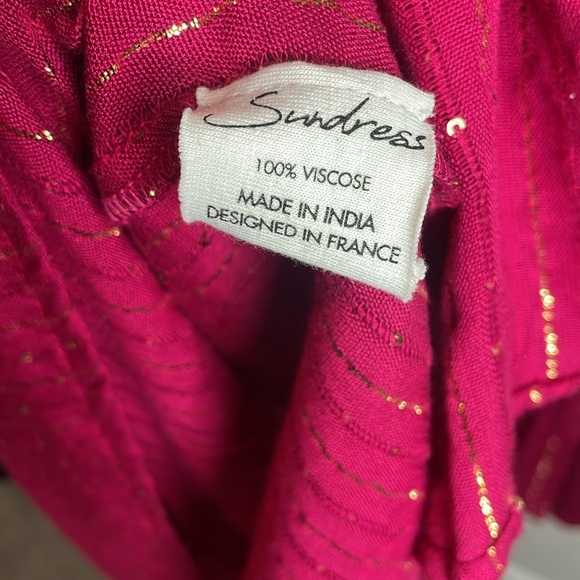 Sundress | Women’s Pink Gold Metallic Details Yolanda Maxi Dress Size Small - Picture 8 of 9